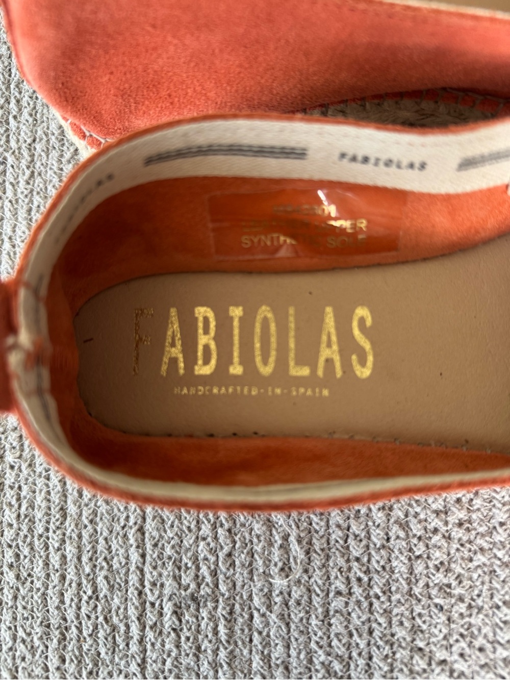 Fabiolas Floral Embroidered Coral Suede Leather Espadrilles Size 38 - Picture 12 of 15